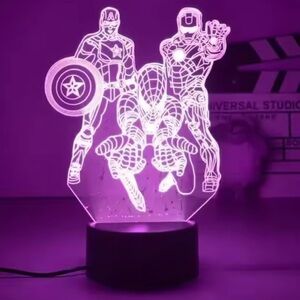 Marvel 3D LED Night Light Anime Style Superhero Lamp Table Light Kids Bedroom